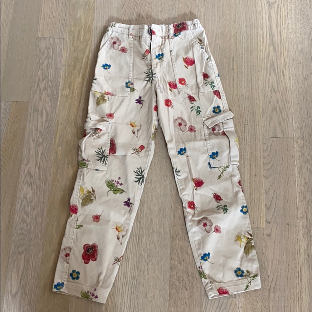 Zara kids floral cargo pant size 10